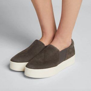 Vince Gray Suede Platform Sneaker